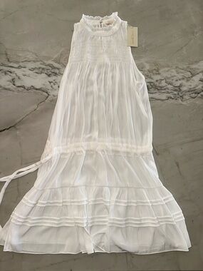 Ramy Brook Ivory Sheer Tiered Maxi Dress